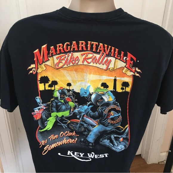 Jimmy Buffet Margaritaville Bike Rally Key West Tshirt FOR BIKER FANS OF BUFFET - Picture 1 of 7